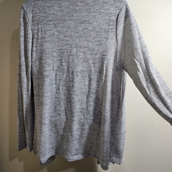 NWT Kim Rogers Light Gray Knit Open Front Cardigan Sweater Petite XL - Picture 4 of 8